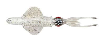 Savage Gear Swim Squid RTF - Esca da pesca d'altura per predatori d'acqua salata - Imitazione di calamaro con azione di nuoto naturale e profumo, preconfezionata, Seppia dal bagliore bianco25 cm