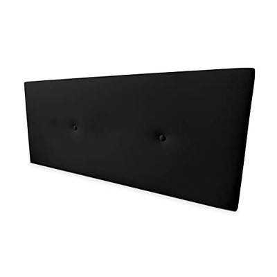 amuéblate online - Cabecero Premium Acolchado Modelo Kayne | Tapizado en Polipiel de Alta Gama-Incluye Herrajes y Tornillería, Madera, Negro, 115 x 60 cm (Cama 105)