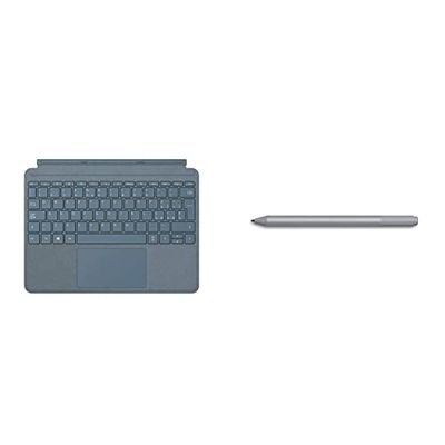 Microsoft Surface Go Signature Type Cover Tastiera per Surface Go, Ice Blue & Surface Penna per dispositivi Surface, Platino, 4.096 punti di pressione