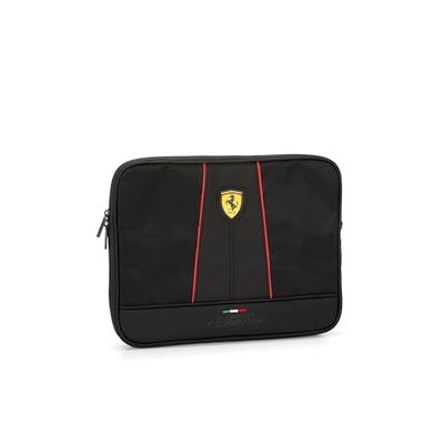 Ferrari tablet-beschermhoes F.to Max 32 x 23 cm, gemaakt van technisch nylon, waterdichte ritssluitingen, 32 x 23 cm, zwart