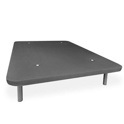 amuéblate online - Base Tapizada 3D Reforzada, Gran Estabilidad con 5 Barras Transversales y 6 Patas metálicas roscadas de 27cm, 105 x 200, Gris Oscuro