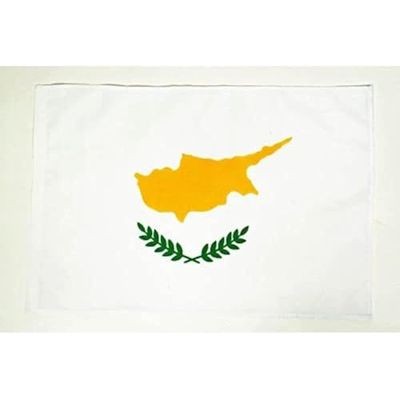 AZ FLAG - Cyprus Flag - 18'' x 12'' - 100% Polyester Cypriot Small Banner with Sleeve - Fade Resistant - Vivid Colors - 18x12 in - 45x30 Cm
