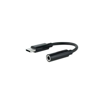 watiowave Cable Adaptador USB-C a Jack 3.5mm, Color Negro, para conectar Auriculares y Dispositivos de Audio con Conector 3.5mm.