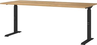Germania Scrivania 7912-593, a Rovere di Navarra repro/Nero, altezza media regolabile, 180 x 91 x 80 cm (LxAxP)