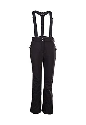 KILLTEC Women's Skibroek/softshellbroek met randbescherming, sneeuwvanger en afneembare banden Thônes WMN Ski Sftshll PNTS C, zwart, 44, 36414-000