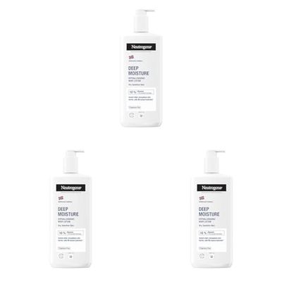 Neutrogena Norwegian Formula Deep Moisture Body Lotion Dry and Sensitive Skin, 400 ml (Pack of 3)