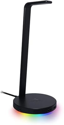 Razer Base Station V2 Chroma - Met USB-hub uitgeruste headset-standaard met Razer Chroma RGB-verlichting (met 7.1 surround sound, Geïntegreerde headset-standaard met antisliplaag) Zwart