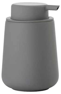 Zone Denmark Nova One tvålpump för badrummet, keramisk dispenser för handtvål/flytande tvål, diameter 8 cm, höjd 11,5 cm, kapacitet 250 ml, grå