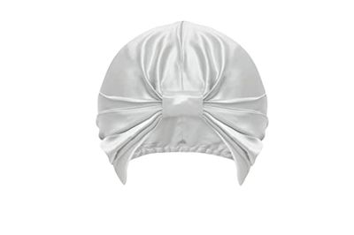 Sleepdown 100% zijden haarband, slaapwrap, haartulband, natuurlijk hypoallergeen, zacht en comfortabel - 22 momme - 20 cm diameter, Ivoor, Eén maat
