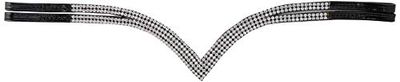 Cwell Equine Ve Side Split 4 Rows Clear Crystal Browband Great Gift *offer* BLACK F/C/P (FULL 16")