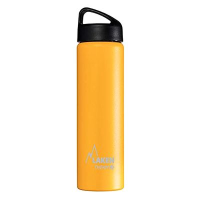 Laken Classic Garrafa térmica de aço inoxidável 18/8 e parede dupla a vácuo, unissexo para adulto, amarelo, 750 ml