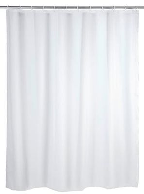 WENKO Rideau de Douche Blanc - imperméable à l'eau, Polyéthylène, 180 x 200 cm, Blanc