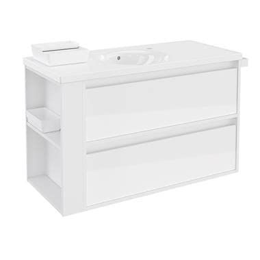 Bath + – Meuble de salle de bain avec 2 tiroirs et lavabo de porcelaine Bsmart