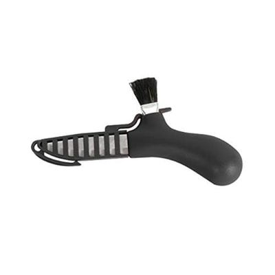 Mora kniv MUSHROOM staal Sandvik 12C27 - paardenhaarborstel - zwarte kunststof handgreep - kunststof insteekschede