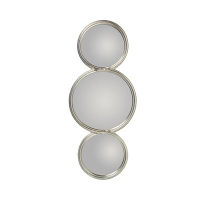 Alexandra House Living Espejo de Pared Plateado Metal Círculos 2 x 23 x 58 cm