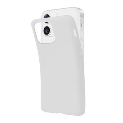 SBS Cover per iPhone 12/12 Pro Bianco Snow Pantone White, Custodia Morbida e Flessibile Antigraffio, Cover Sottile e Comoda da Tenere in Tasca, Custodia Compatibile con Ricarica Wireless