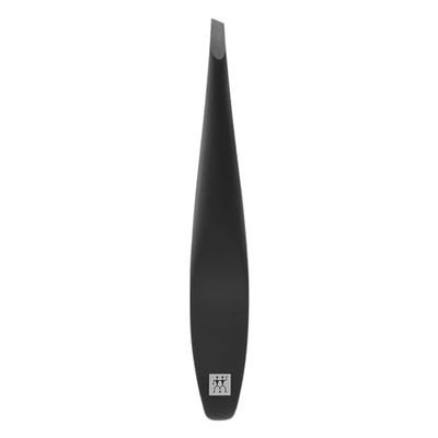 ZWILLING Pincette (Pointe biseautée, Élimination des poils de sourcils et des échardes, Largeur de manche élargie, Hypoallergénique), Premium, noir, 100 mm