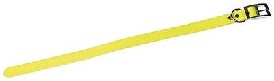 JANUEL - Hondenhalsband, polyester, gecoat polyester, zacht, PU - lengte 55 cm x breedte 25 mm - geel