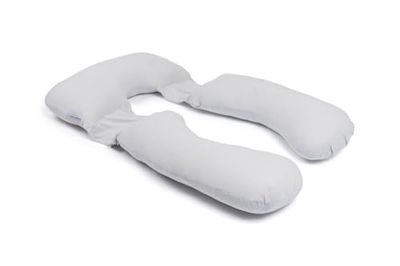doomoo Maxxy Zwangerschapskussen en voedingskussen, XXL-formaat, zeer comfortabel, biologisch katoen en Oeko-Tex & GOTS gecertificeerd, uitbreidbaar met klein afneembaar kussen, Little Dots Grey