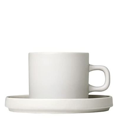 Blomus -PILAR - Lot de 2 tasses à café en grès, Moonbeam, capacité de 200 ml, élégance sobre, passe au lave-vaisselle, finition de qualité (H x l x P) : 7 x 8 x 11 cm, Moonbeam, 63907