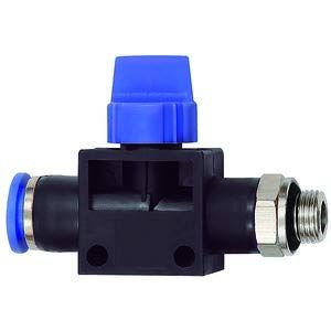 '3/2-Wegeventil "azul Serie, conector de enchufe, G 1/4 a., F. manguera de A de 12 mm de diámetro de trabajo, Máx. 15 bares, KS/MS vern., caudal S-G.