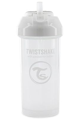 Twistshake Sippy Cup voor Baby's met Rietje - 360ml | Lekvrije Waterflessen voor Baby's | Antilekbeker voor Peuters | BPA-Vrije Rietjesbeker | Tuitbeker Trainen voor Kinderen | Wit