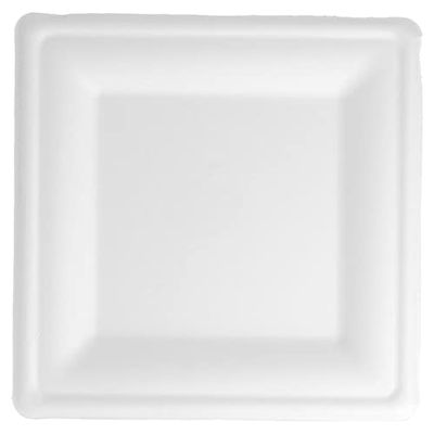 50 enheter - Kvadrätter 'Bionic' 20X20X1,5 Cm Vit Bagasse