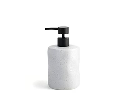 H&H Dosa Sapone in Ceramica Effetto Martellato Colore Grigio 16,5cm