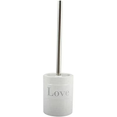 MSV Brosse WC avec Support Céramique Love Blanc