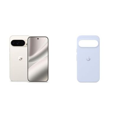 Google Pixel 10 Pro - Unlocked Android Smartphone with Gemini, Triple Rear Camera System, 24+ Hour Battery and 6.3" Super Actua Display - Porcelain, 128GB+Case