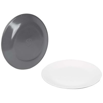 Bo-Camp - Plato Hondo - Bicolor - 4 Piezas - Gris