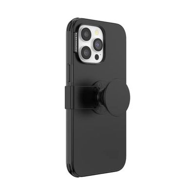 PopSockets Custodia per iPhone 14 Pro Max con impugnatura e scivolo per telefono, compatibile con MagSafe, custodia per iPhone 14 Pro Max, compatibile con ricarica wireless, nero