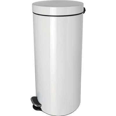 helit H2404305 - Poubelle à pédale à ions d'argent, "the knight", 30 litres, blanc