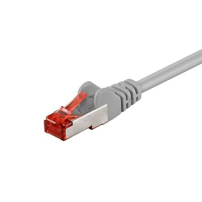 Goobay Câble réseau Cat 6 Câble LAN pour Gigabit Ethernet S-FTP, 3m, gris, 1