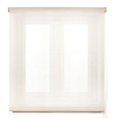 Blindecor Belmont estor enrollable tejido translúcido brillante - Beige, 120 x 180 cm (Ancho por Alto). Tamaño de la Tela 117 x 175 cm. Estores para ventanas