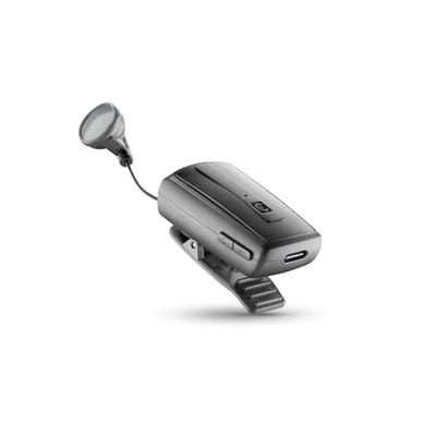 cellularline - BTCLIPARDP - Auricolare Bluetooth Riavvolgibile con Clip - Durata Batteria 7h - Ricarica 1,5h - Connessione a 2 Cellulari