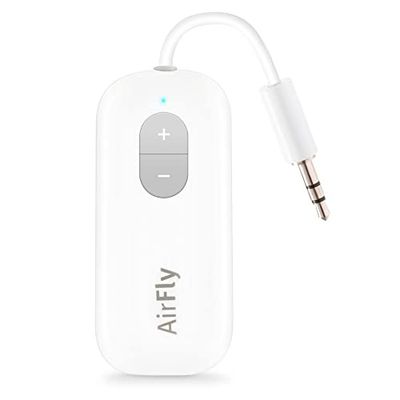 Twelve South AirFly SE Bluetooth Wireless Transmitter/Adapter voor AirPods/draadloze of ruisonderdrukkende hoofdtelefoon; gebruik in vliegtuigen en sportscholen, 20+ uur batterijduur