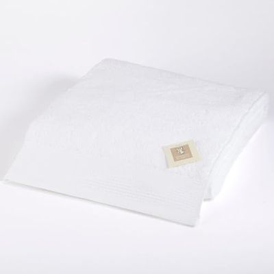 Burrito Blanco Grande Serviette de Douche 100 x 150 cm (+ Dimensions Disponibles) | Serviette de Bain Unie en Tissu éponge Doux 100% Coton Blanc