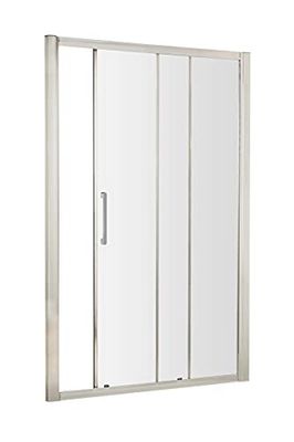 Hudson Reed M1200SSH4 Apex Modern Bathroom EasyFit Single Sliding Shower Door with 8mm Toughened Safety Glass and Round Handles, 1200mm, Polished Chrome