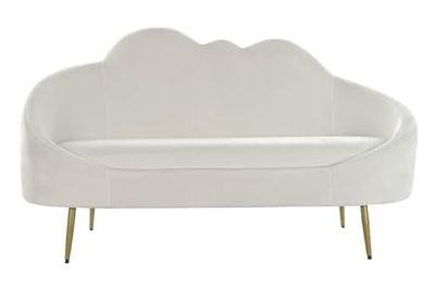 DRW Sofa con Forma de Nube de Borreguito Poliester Blanco 296x296x225 cm