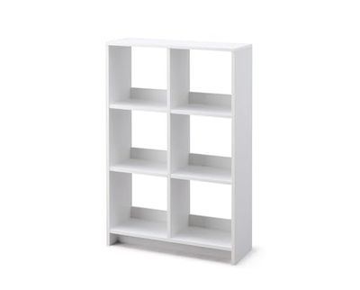 Iris Ohyama, Kubus boekenkast / Open houten plank / Kast met 6 planken , Eenvoudige montage, modulair, Kantoor, woonkamer, school - Wood Open Shelf - WOS-6 - Witte eik