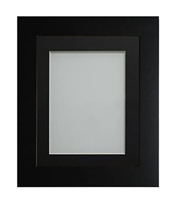 Frame Company Watson Matte Black Picture Photo Frame fitted with Perspex, 8x6 inch with Black Mount for image size 5x3 inch