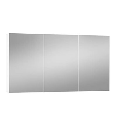 Baikal Cheminée, Mélamine Bois Verre, Blanc, 120 cm
