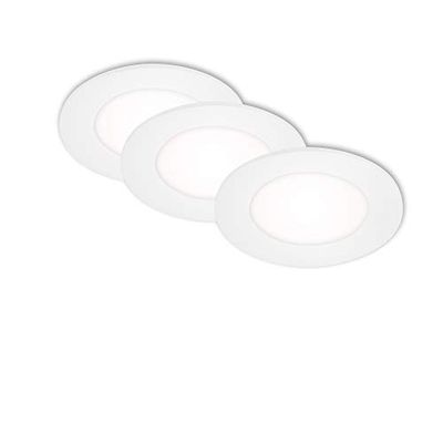 Briloner Leuchten - LED recessed Lights, Set of 3, Ceiling Lights Each 3 watts, Each 350 lumens, 4,000 Kelvin, IP23, White, 68 x 30 mm (D x H)