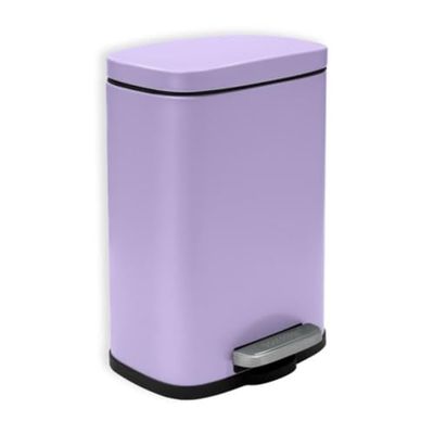 Spirella - Poubelle à Pédale Akira 5 litres, Acier Inoxydable, à Fermeture Douce avec récipient intérieur, Salle de Bains, Boîte à ordures Frein de Chute, Lavande Mat