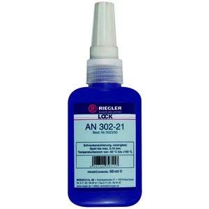 RIEGLER Lock AN 302-21 Adhésif anaerober faible résistance visco-élastique anti-vis Temp. -60 °C à 150 °C, 250 ml.