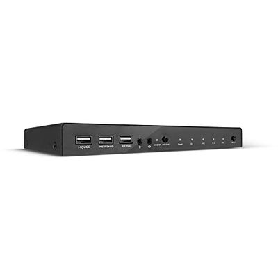 LINDY CONMUTADOR KVM HDMI 18G, USB 2.0 Y AUDIO, 4