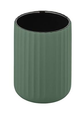 WENKO Belluno Ceramic Toothbrush Beaker Green
