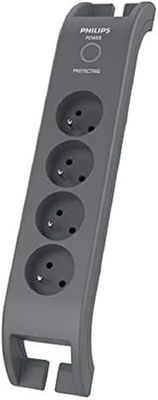 Philips SPN3040C/19 - Protetor de sobretensão para aparelhos domésticos (900 J, 4 saídas AC, 2 m, branco, 140 mm, 5,5 mm)