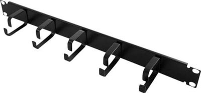 Logilink Kabelgeleidingspaneel 19" 1HE, 5 metalen ringen, zwart